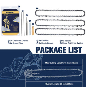 Sharpening kit including round files and depth gauge for easy upkeep