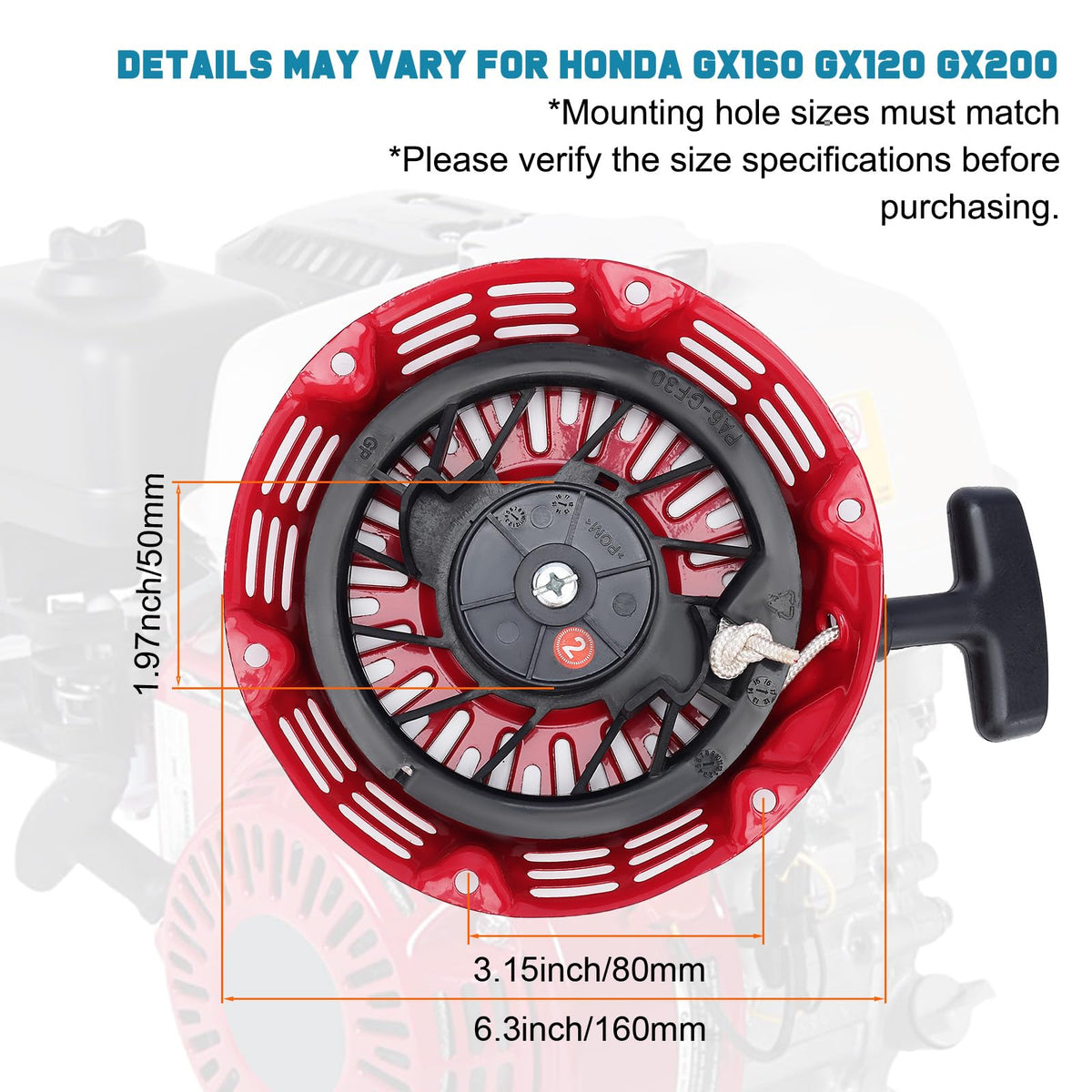 Mannial Start Cup housing shown for secure cord engagement.