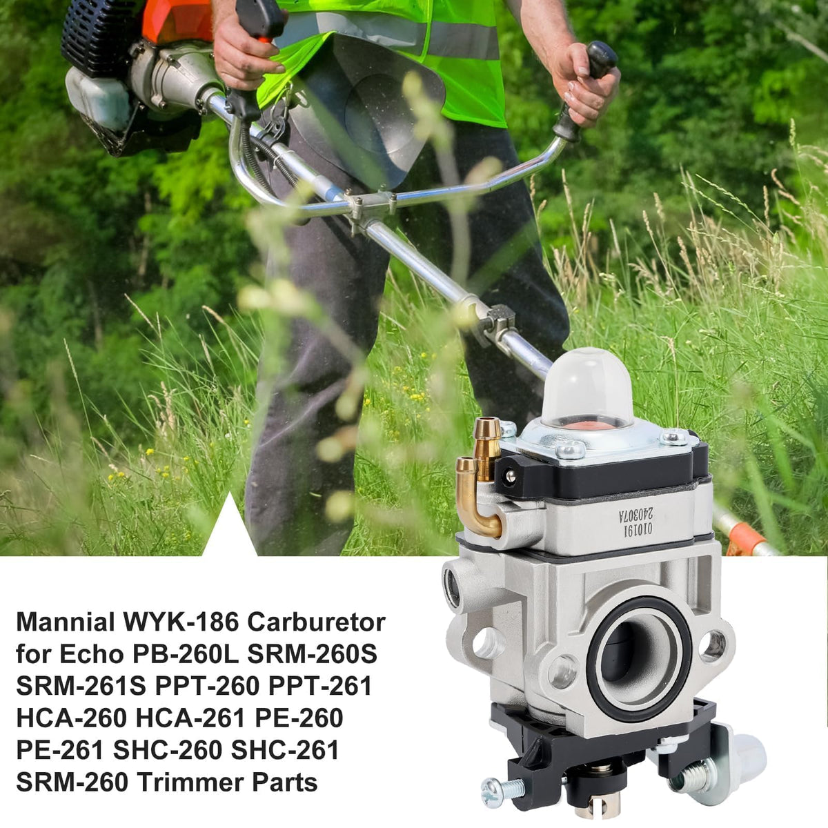 Mannial WYK-186 carburetor assembly diagram for easy installation.