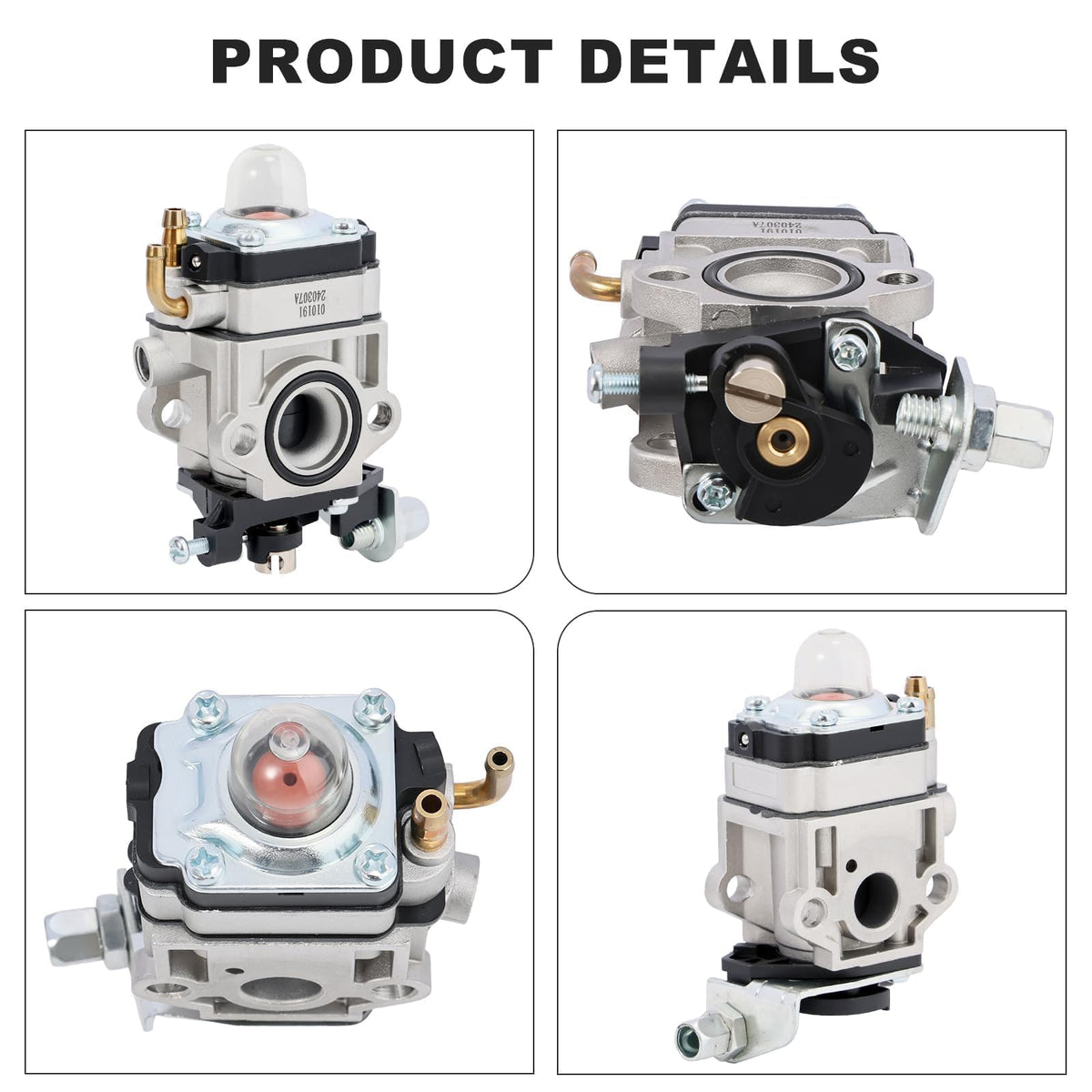 Mannial WYK-186 carburetor installed in a field-ready trimmer.