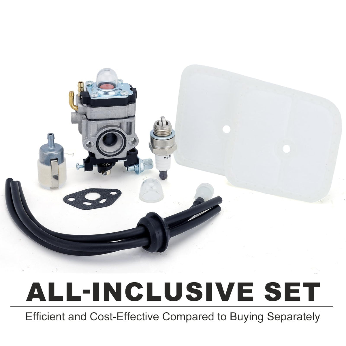 Mannial WYK-186 carburetor gasket included for a sealed fuel system.