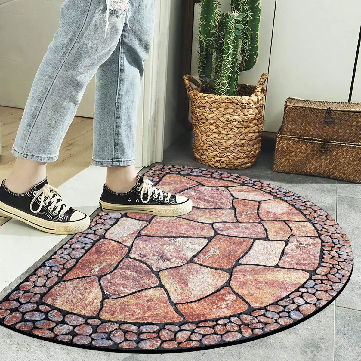 MANO door mat resists fading from sun while keeping the doorway welcoming.