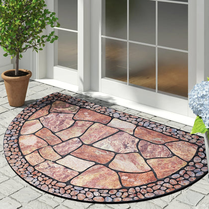 MANO front door mat half-circle exterior with durable outdoor design and non-slip base.