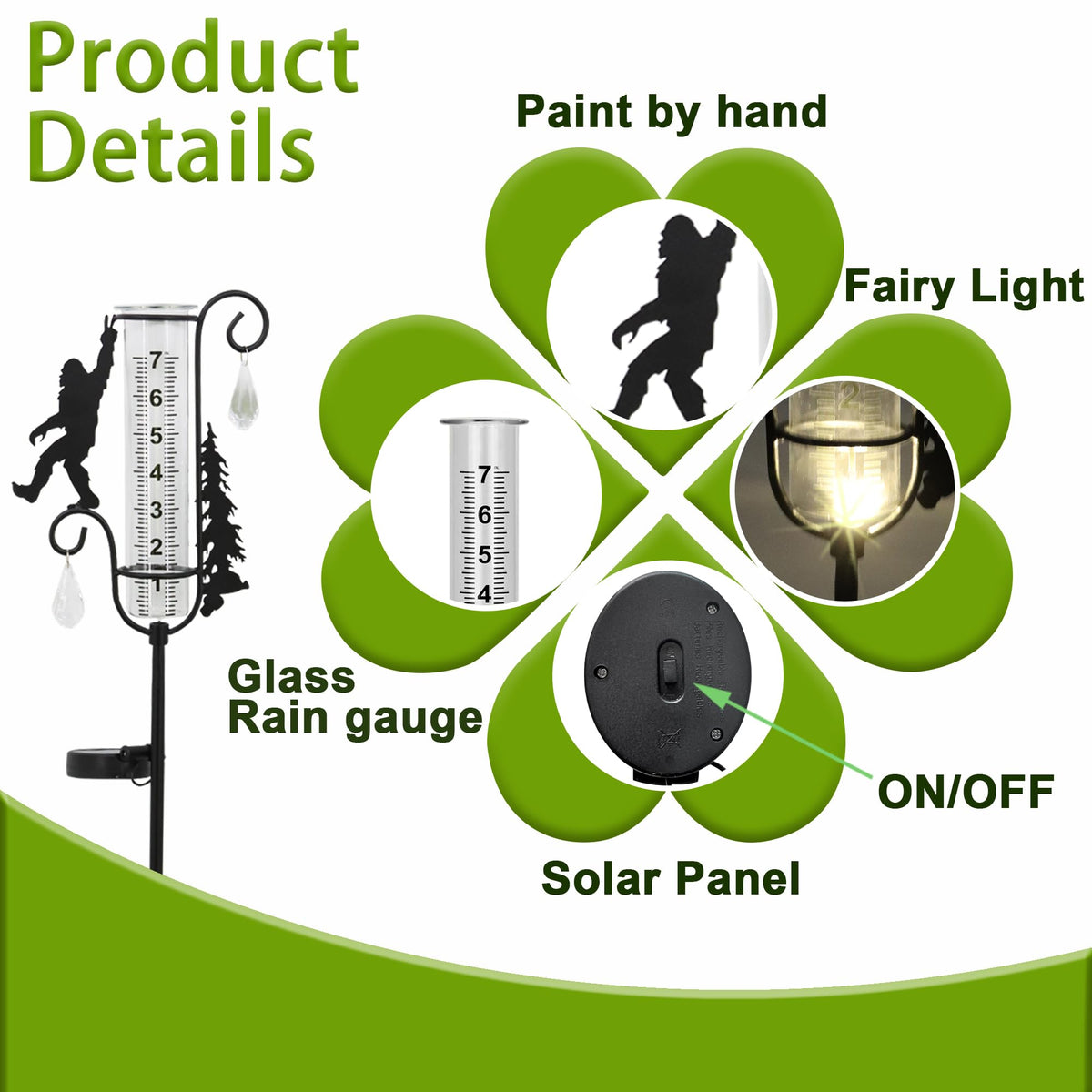Manortang Sasquatch night glow enhances garden ambiance