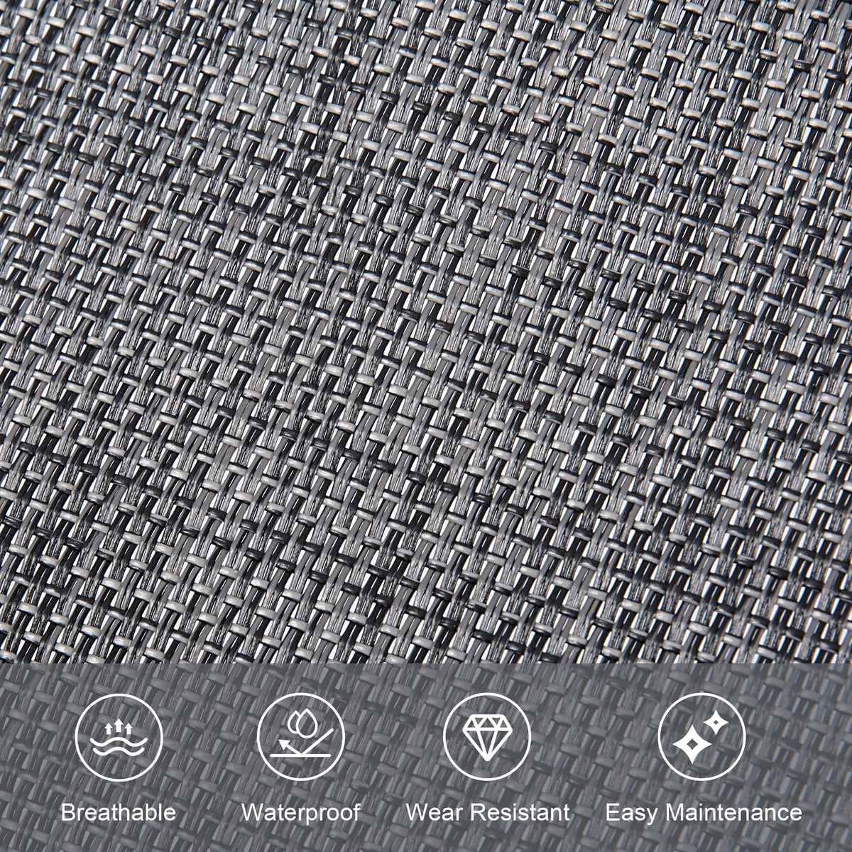 Mansion Home all-weather fabric close-up resists sun and moisture.