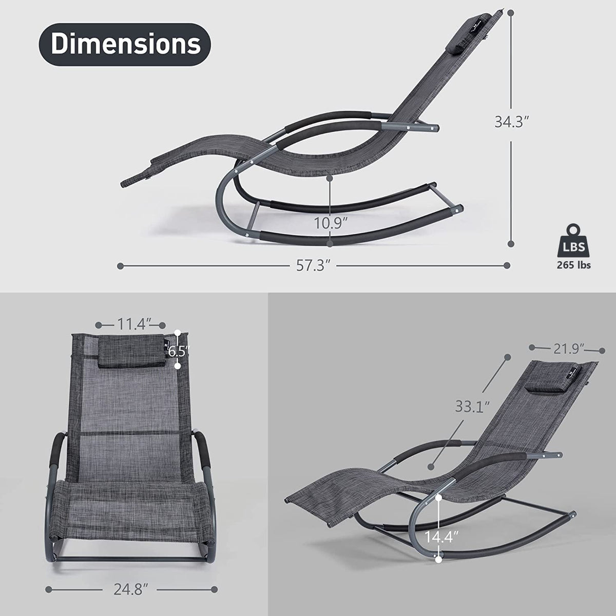 Mansion Home lounge chair dimensions provided for space planning.