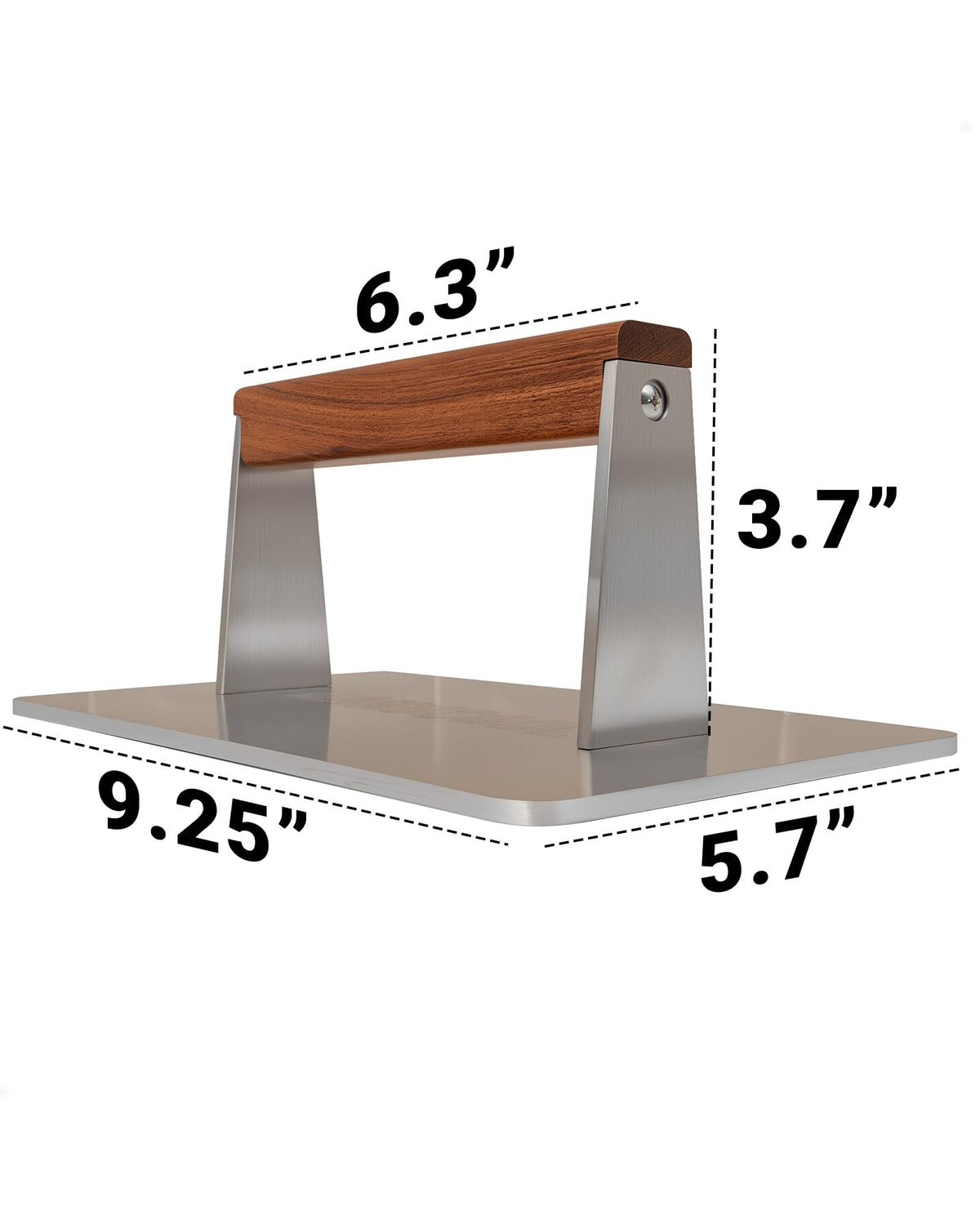 Manucode bacon press cleaning-friendly stainless steel for easy maintenance.