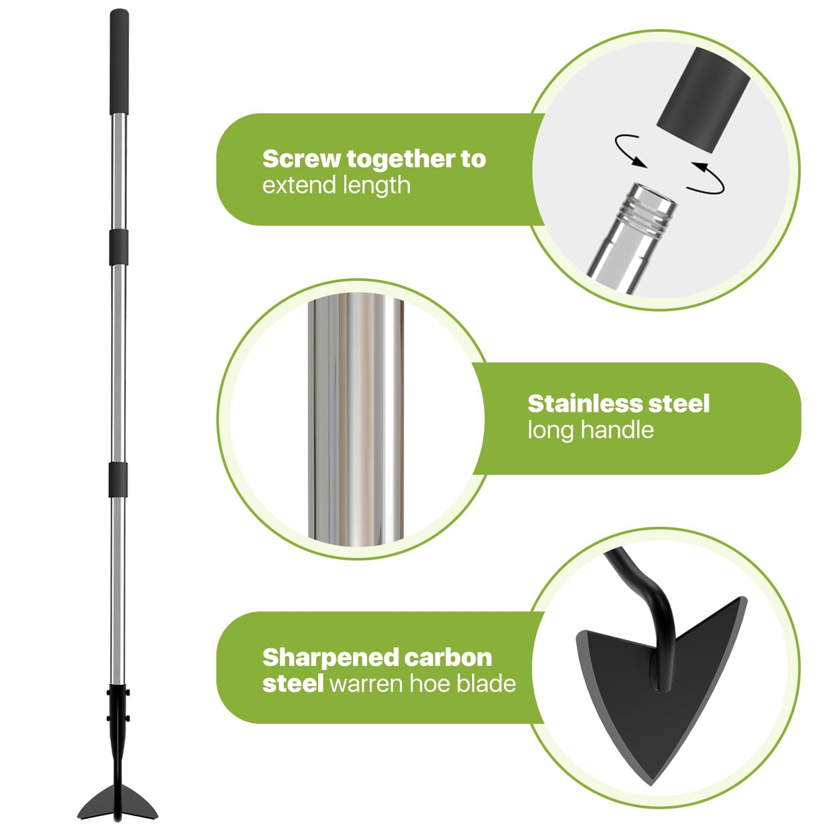 MANXRKUI Warren Hoe easy multi-section assembly for quick setup