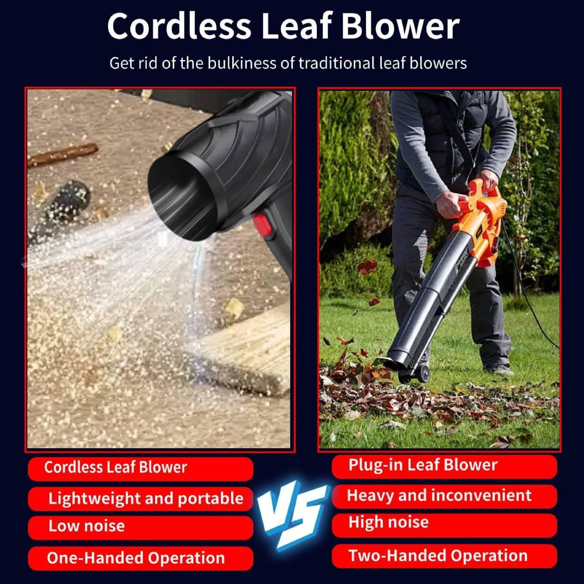 MAOGOOR multi use design cleans leaves, debris, and more.