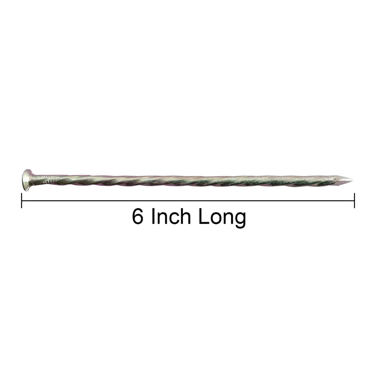 MAOMBO 6-inch turf nail with threaded surface provides strong grip.