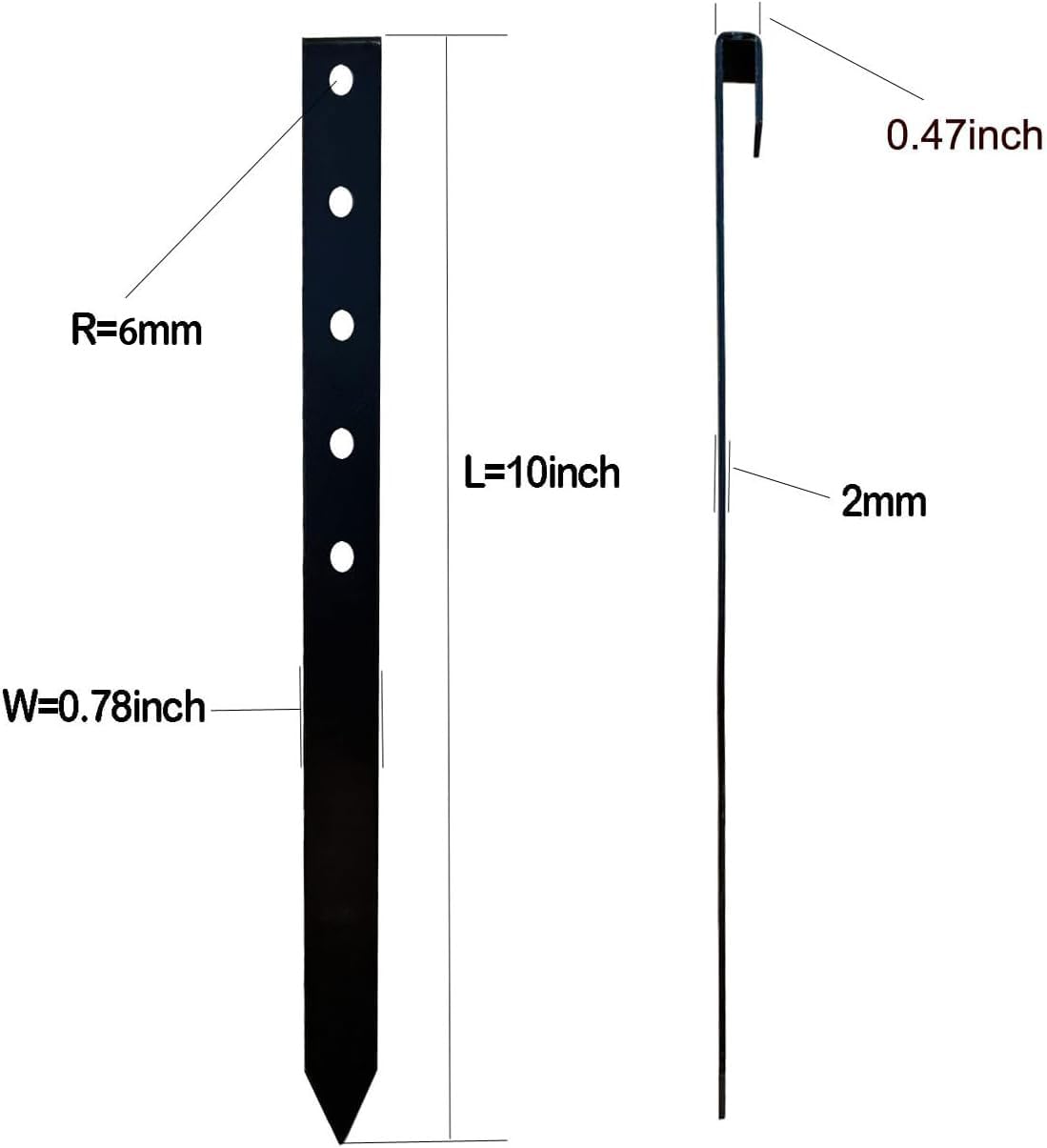 MAOMBO anchoring spikes for terrace boards, 10 inch, secure ground fixation