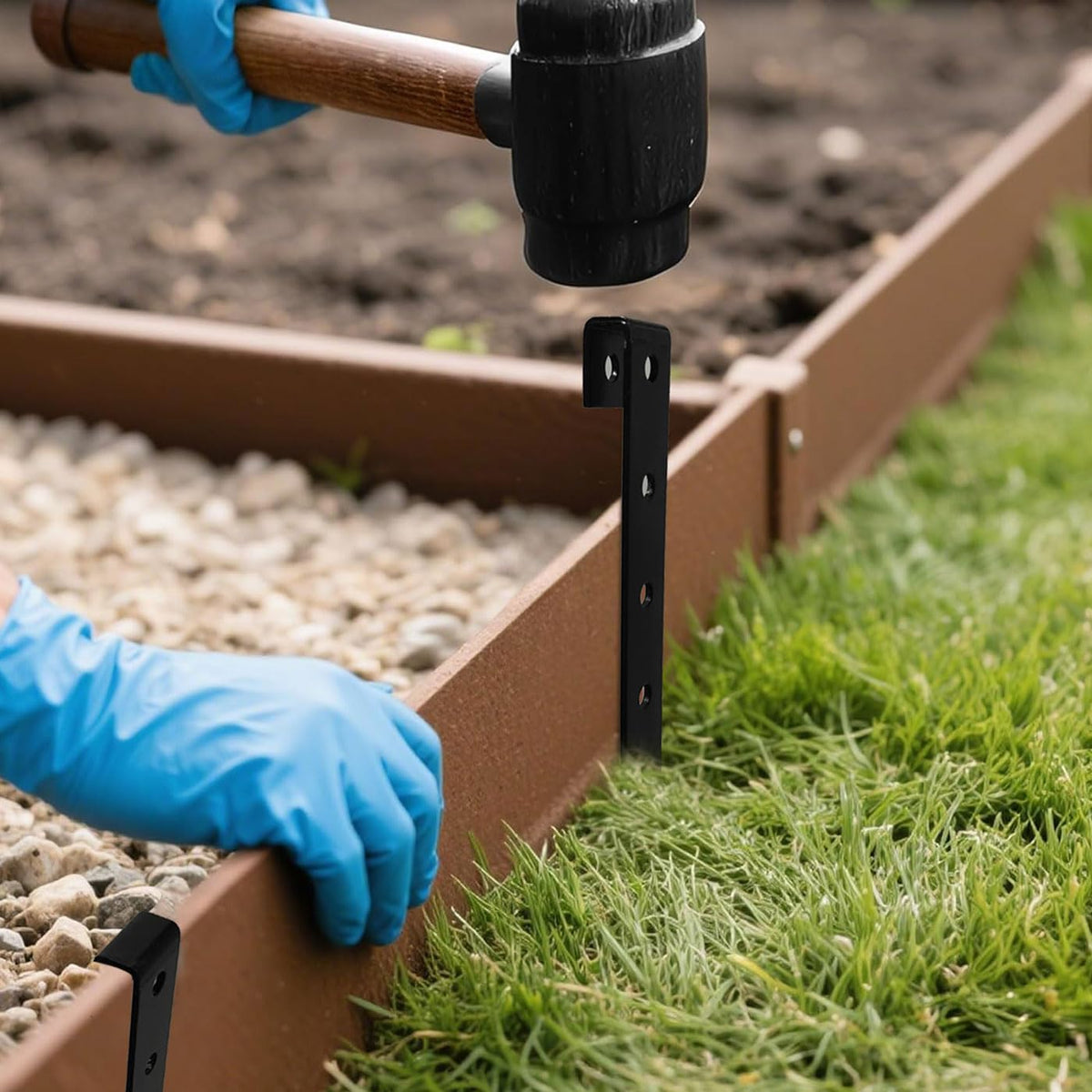 MAOMBO landscape stakes with six 6mm holes for precise screw fixation