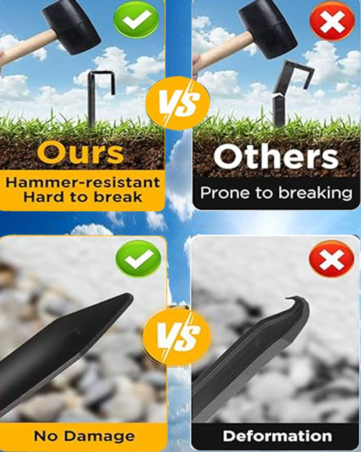 MAOMBO metal posts with anti-rust coating for long-lasting outdoor use