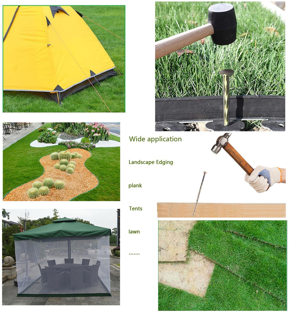 MAOMBO timber spikes and tent stakes suit edging and outdoor steps.