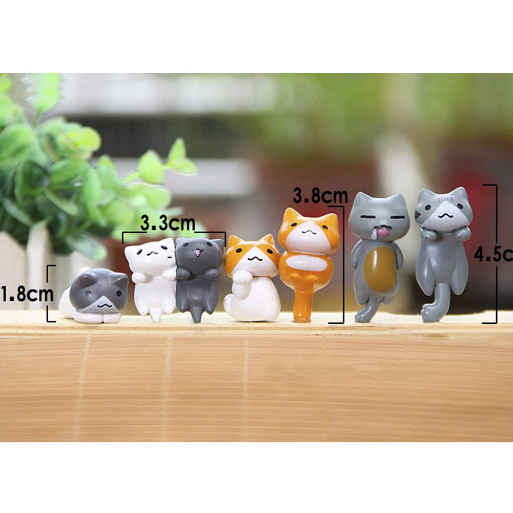 MAOMIA bonsai succulent cat figurine 5 suits small pots with charm