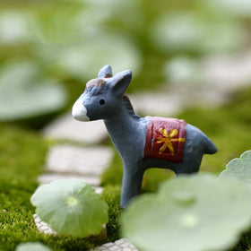MAOMIA donkey figurine for fairy garden setup creates magical miniature scenes