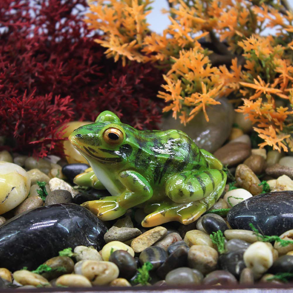 MAOMIA pond frog sculpture perfect as tank decor to brighten aquatic spaces