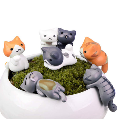 MAOMIA lucky cat miniature figurine set 1 adds whimsy to desks and pots