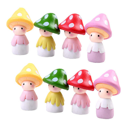 MAOMIA mushroom doll forest scene enhances fairy garden ambiance