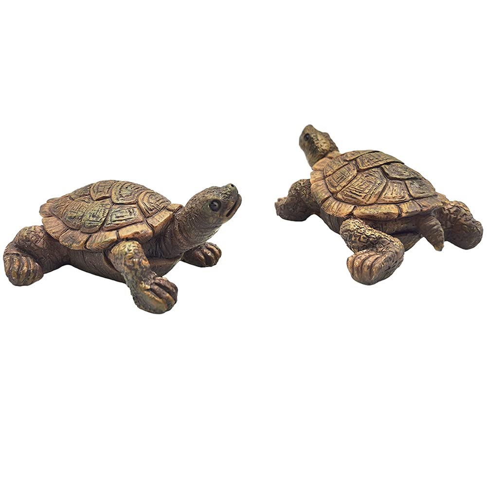 MAOMIA turtle figurines pair for fairy garden decor and tiny storytelling