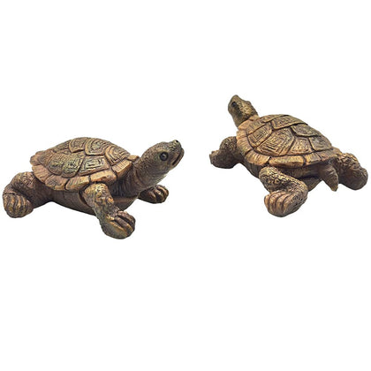 MAOMIA turtle figurines pair for fairy garden decor and tiny storytelling