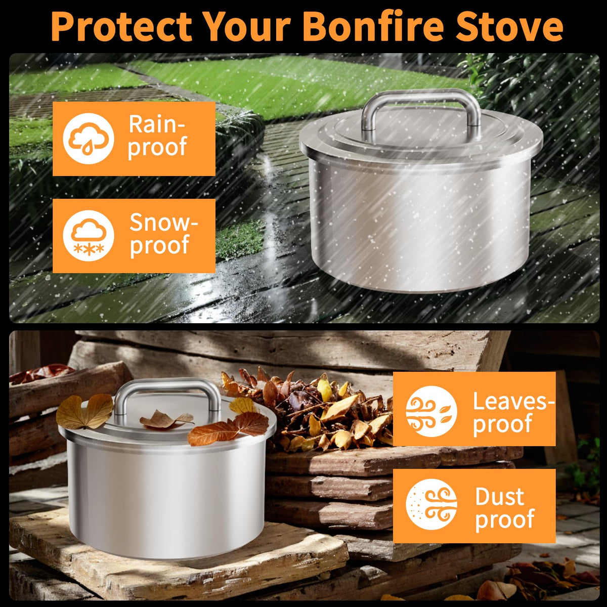 Maonlyking lid provides all-season protection from rain and dust outdoors.