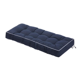 Maphissus 41-inch outdoor bench cushion installed on a porch for weather-ready comfort