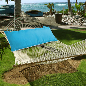 Maphissus 36-inch pillow cozying up any hammock for resting.