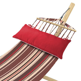 Maphissus outdoor hammock pillow supports lounging through outdoor seasons.