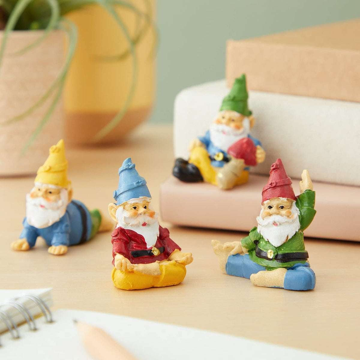 Maplefield Juvale mini gnomes are weather-resistant polyresin for year-round display