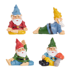 Maplefield Juvale mini gnomes in yoga poses brighten small plant pots