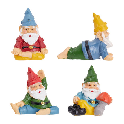 Maplefield Juvale mini gnomes in yoga poses brighten small plant pots