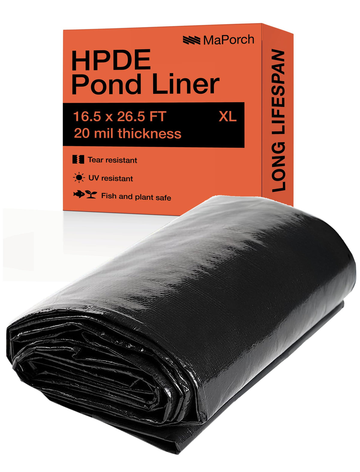 MAPORCH pond liner heavy duty 20mil HDPE resists punctures in outdoor ponds