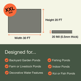 MAPORCH pond liner virgin HDPE ensures safe contact with water
