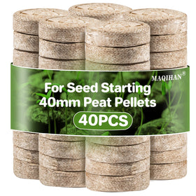 MAQIHAN 40pcs peat pellets seedling blocks ready for transplanting