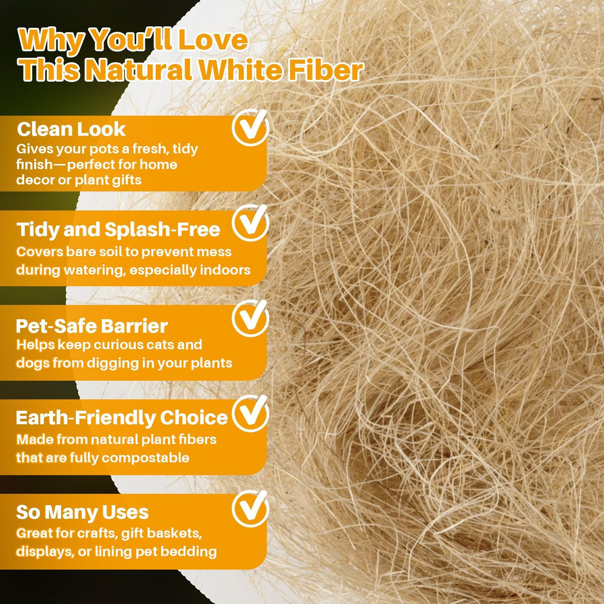 MAQIHAN coconut fiber retains moisture to help plants stay hydrated.