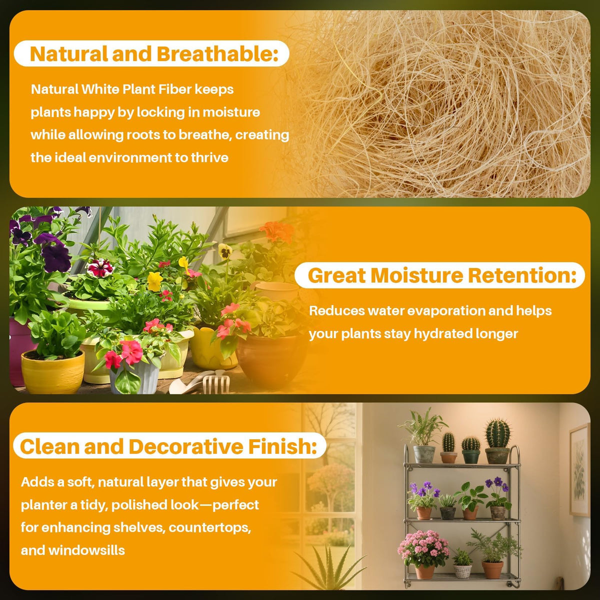MAQIHAN coconut fiber improves soil breathability and reduces overwatering.