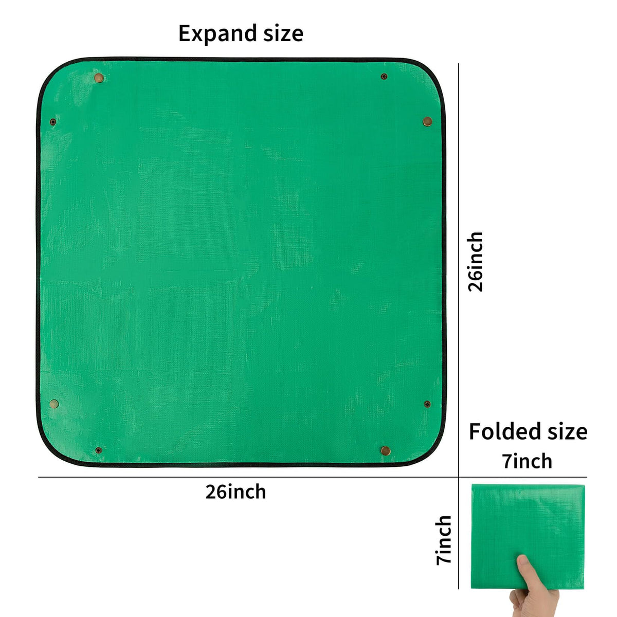 MAQIHAN repotting mat folded into a compact tray for easy storage.