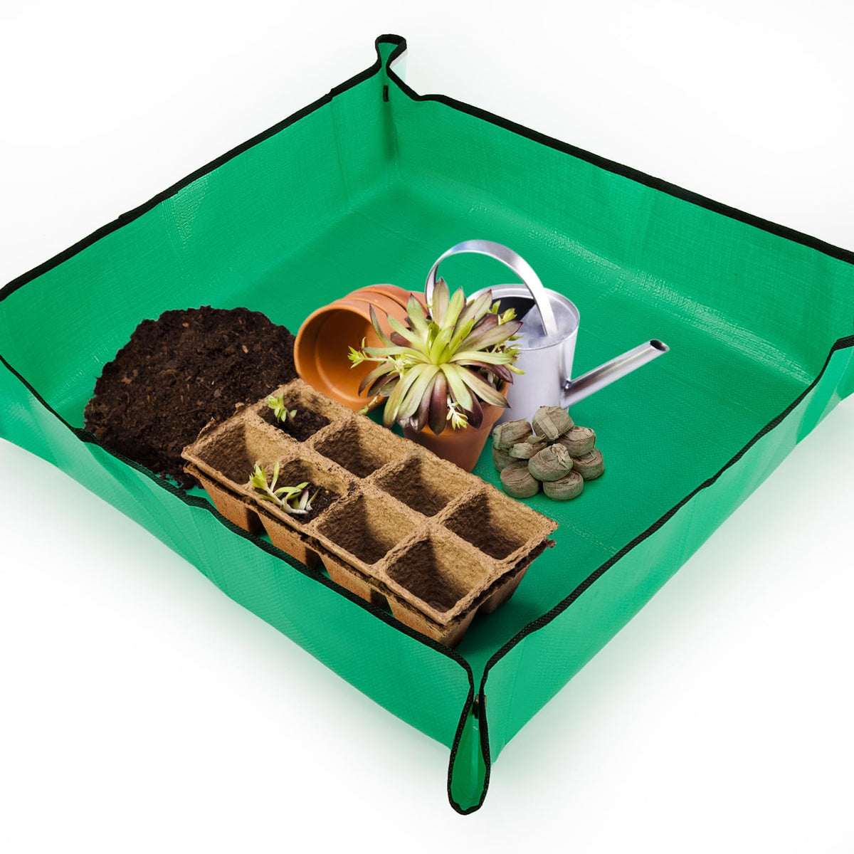 MAQIHAN repotting mat laid out for indoor plants, spacious 26x26 workspace.