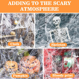 MAQIHAN spider webs indoor wall hanging create spooky interiors with easy setup.