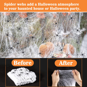 MAQIHAN spider webs party decoration ready for events, festivals, and costumes.