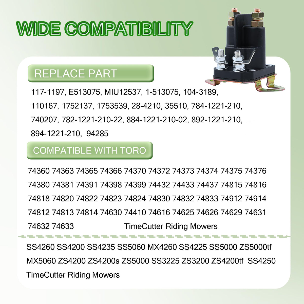 MAQIMA Exmark compatible starter solenoid for quick replacement.