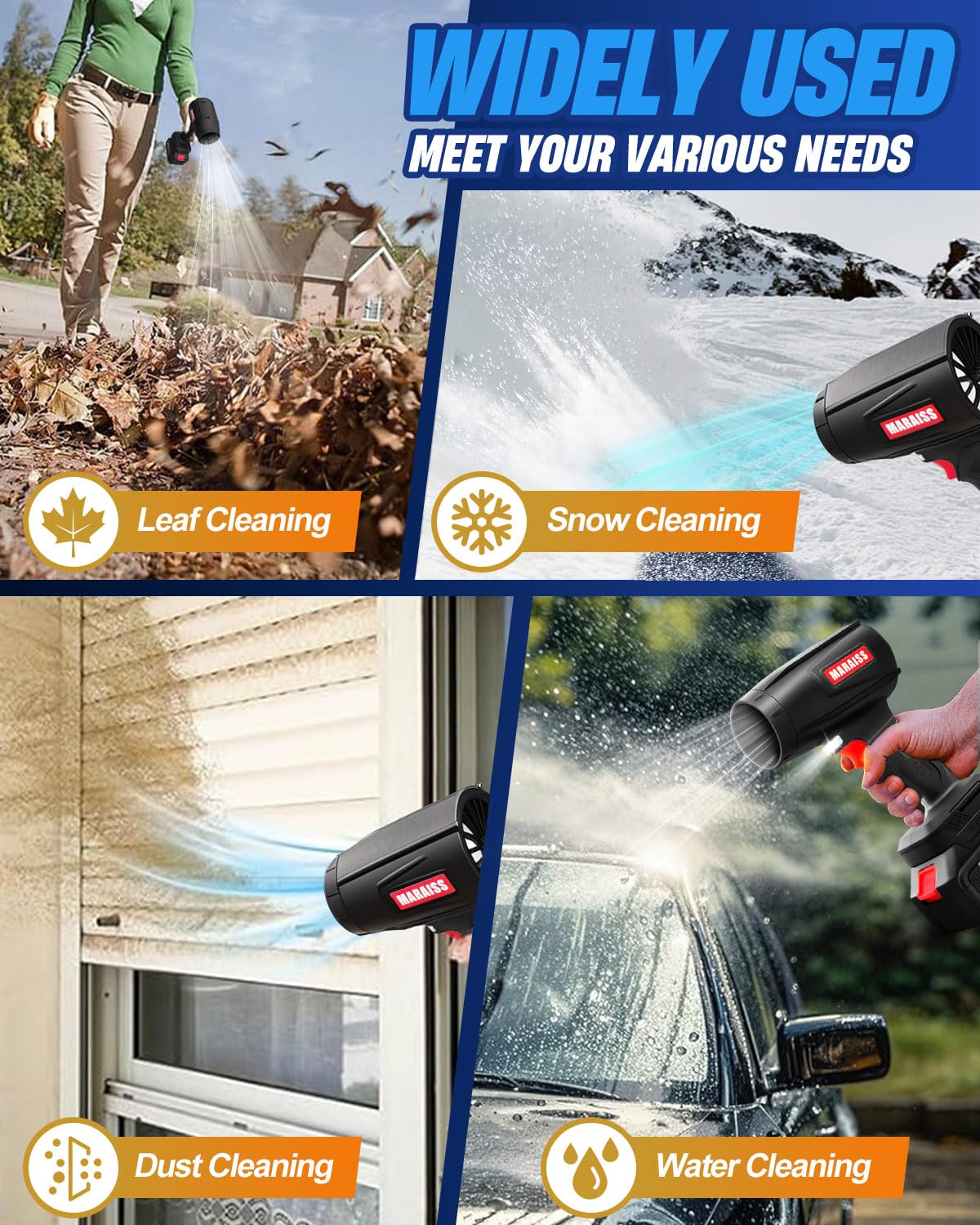 Maraiss blower ideal for drying cars and clearing vehicle dust.