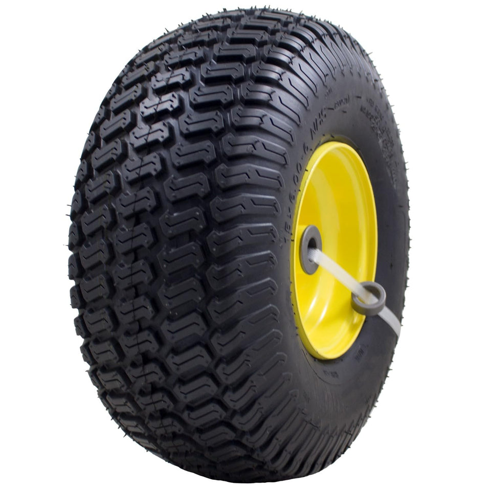 MARASTAR 21426 front tire and wheel assembly with tubeless design for John Deere mowers; easy install.