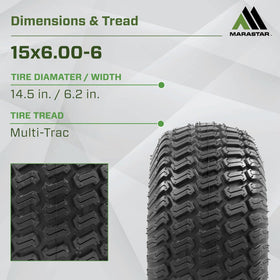 MARASTAR 21426 Multi-Trac tread delivers solid traction and durability.