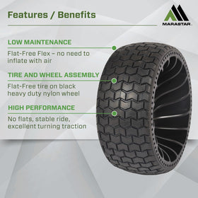 MARASTAR 31426 nylon rim highlights strong, long-lasting wheel construction.