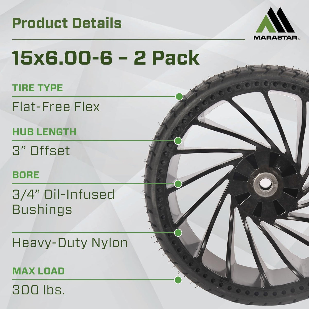 MARASTAR 31426 turf-saver tread close-up shows turf-friendly traction.