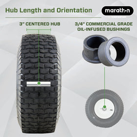 3-4-inch commercial-grade bushings provide durable mower support.
