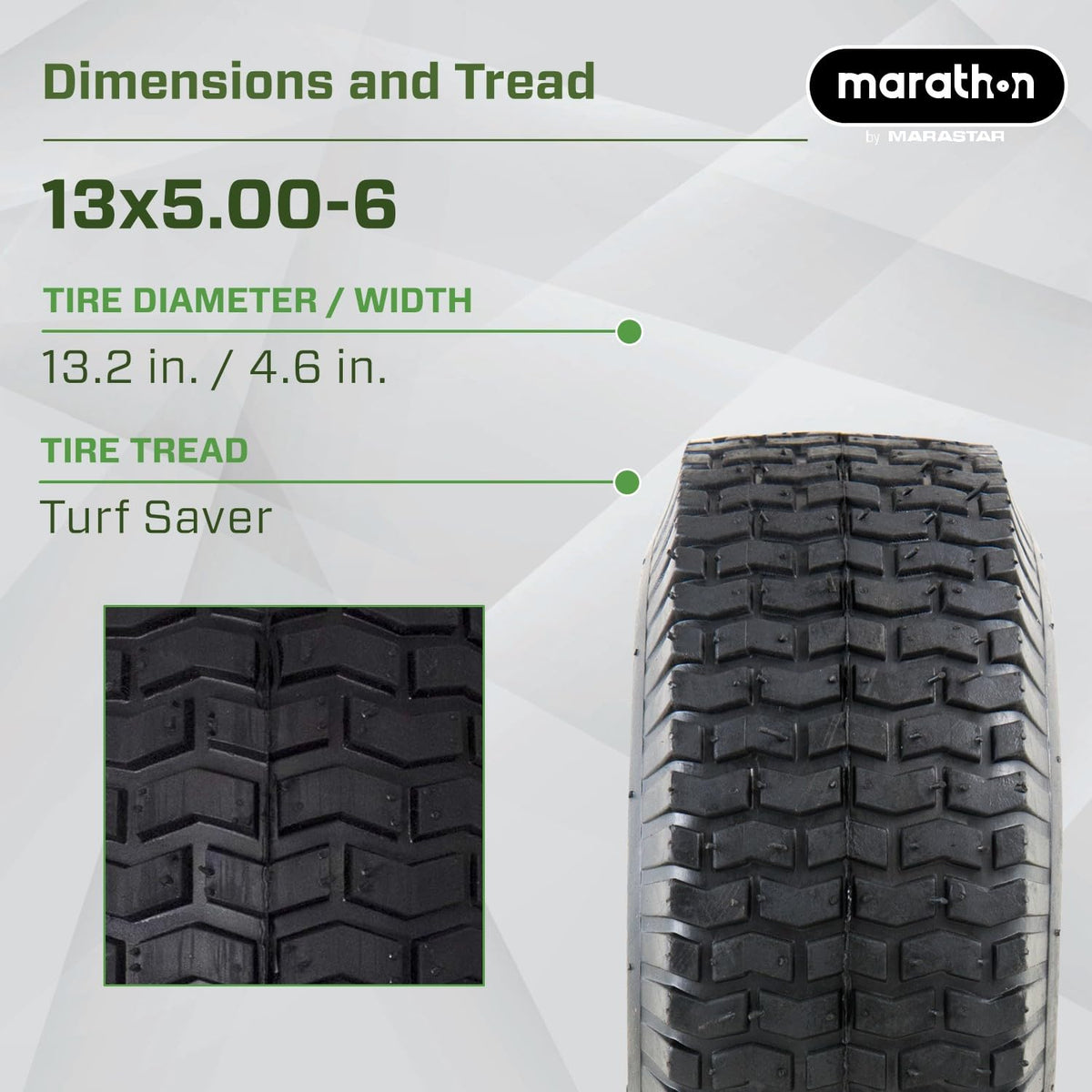3-inch centered hub on Marathon wheel for balanced mounting.