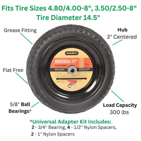 Marathon non-marking polyurethane tire preserves surfaces during use